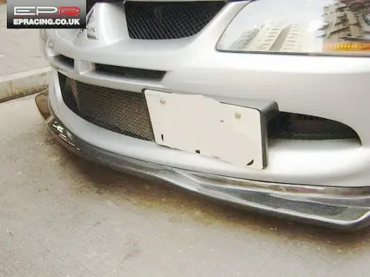 For Mitsubishi Evolution EVO 8 VRS Style Carbon Fiber Front Lip Glossy Finish VA Bumper Splitter Fibre Under Spoiler Body Kit