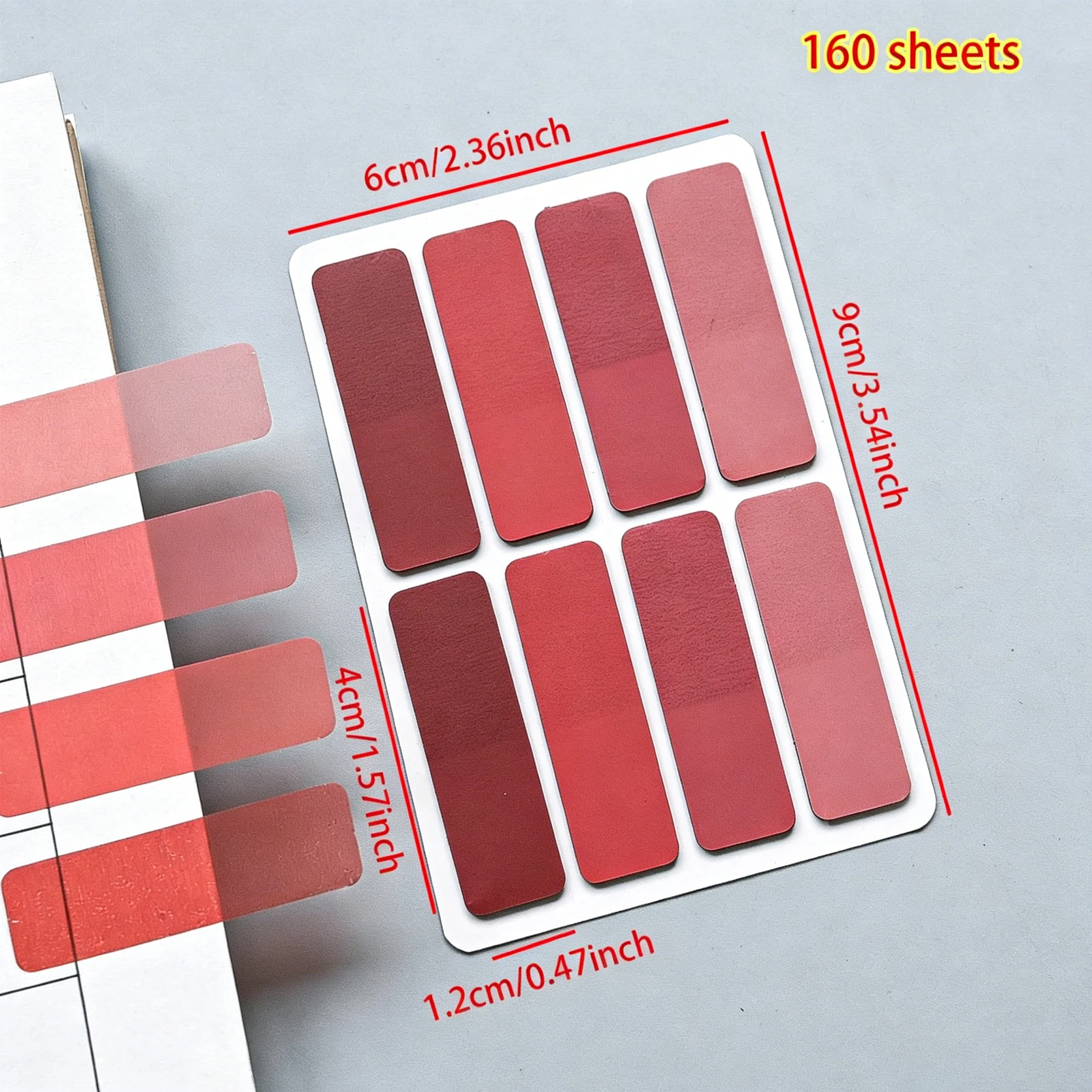 Gradient 8‑Grid PET Page Markers Flags Writable Self‑Adhesive Index Classification Tabs School Office Stationery
