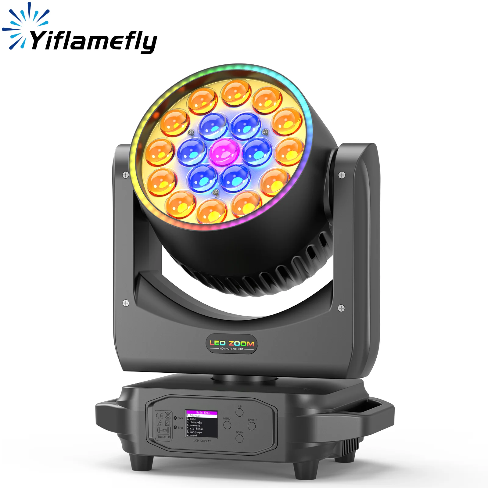 

Yiflamefly 220W Zoom Wash Moving Head Lights 19X8W LED RGBW Stage Lights DMX DJ Light For Dance Hall KTV Disco Bar Wedding Party