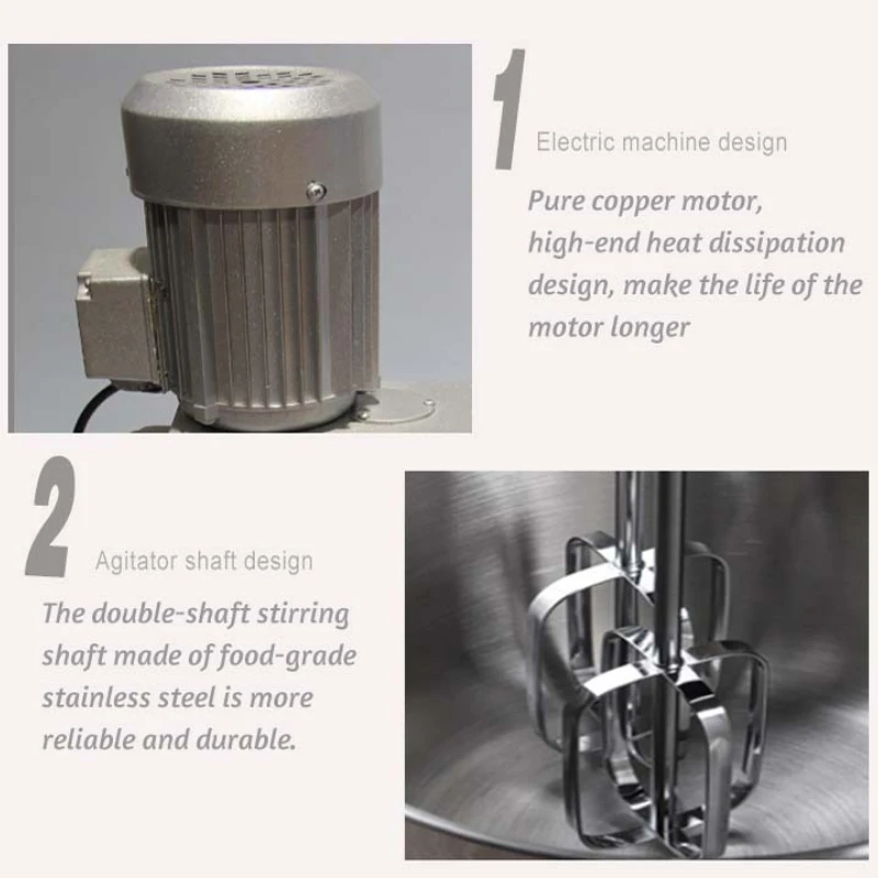 Электрический миксер из нержавеющей стали 15л, блендер, взбиватель яиц, машина для взбивания сливок, коммерческая машина для смешивания пищевых продуктов