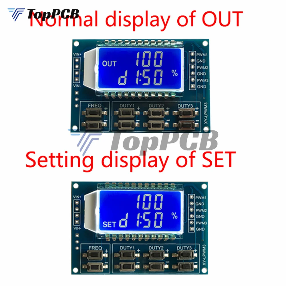 3 Channel LCD Backlight Digital Signal Generator Square Wave PWM Pulse Frequency Duty Ratio Adjustable Module 1Hz-150Khz