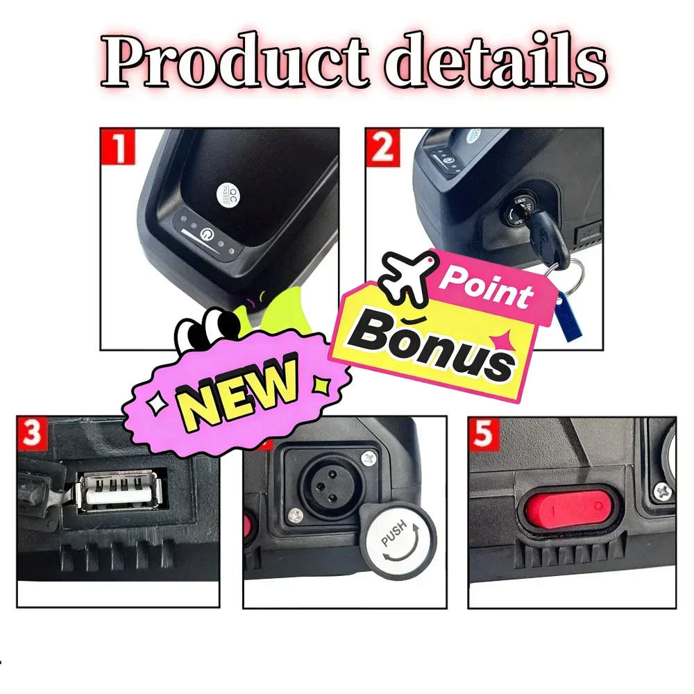 🚧For Hailong Bateria 36v 60Ah Motorcycle/bicycle 1000w 3000w Battery with Charger