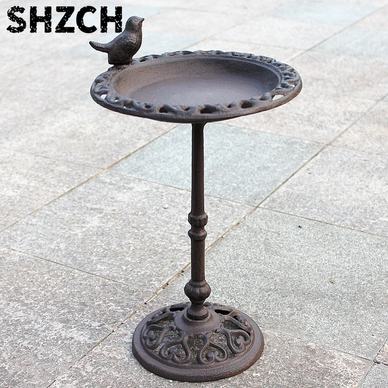 vintage-angel-bird-feeder-stand-ornamental-gothic-iron-tall-pole-garden-decor