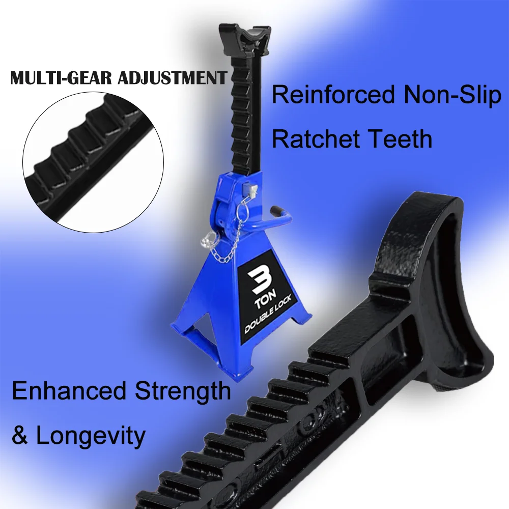 1 زوج 3 طن جاك تقف دبوس أمان مزدوج سعة 6000 رطل ، ارتفاع قابل للتعديل لرفع شاحنة بيك اب سيارة