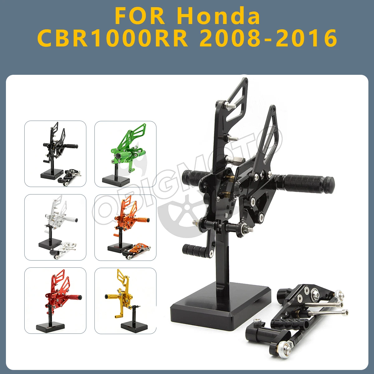 

Motorcycle Rearset Footpeg Rear Footrest Foot Pegs Pedal Rearsets CNC Adjustable FOR Honda CBR1000RR CBR 1000 1000RR 2016-2008