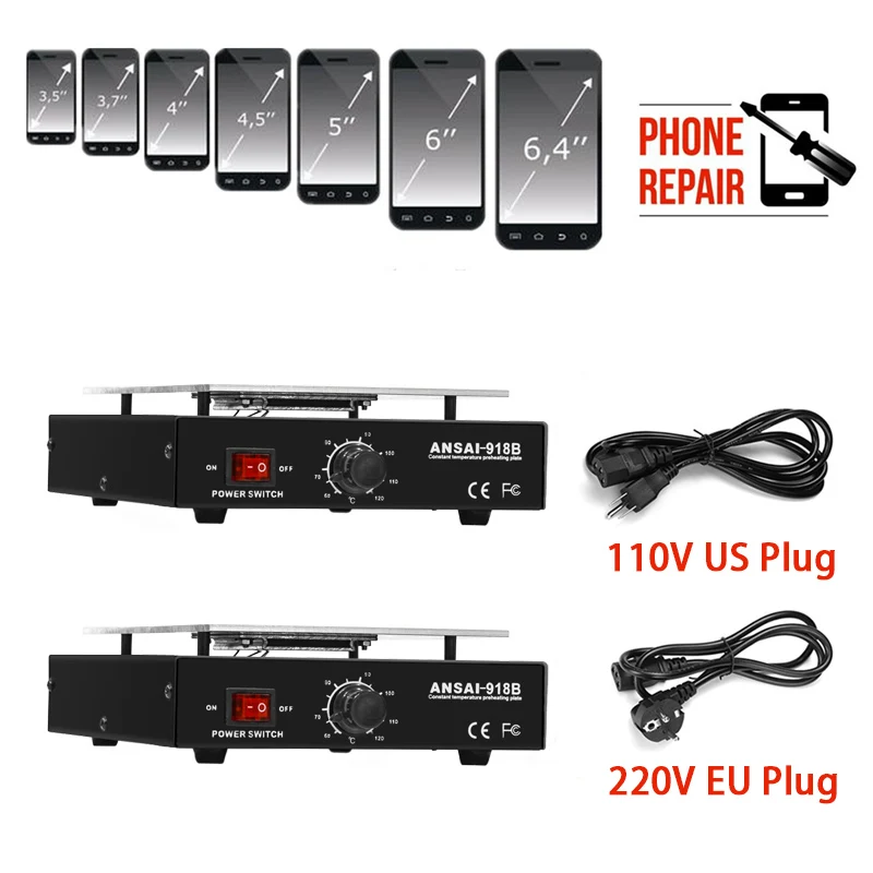 110V/ 220V LCD Screen Separator Machine Heating Platform Glass Removal Phone Repair Machine Auto Heat Smooth Plate Station