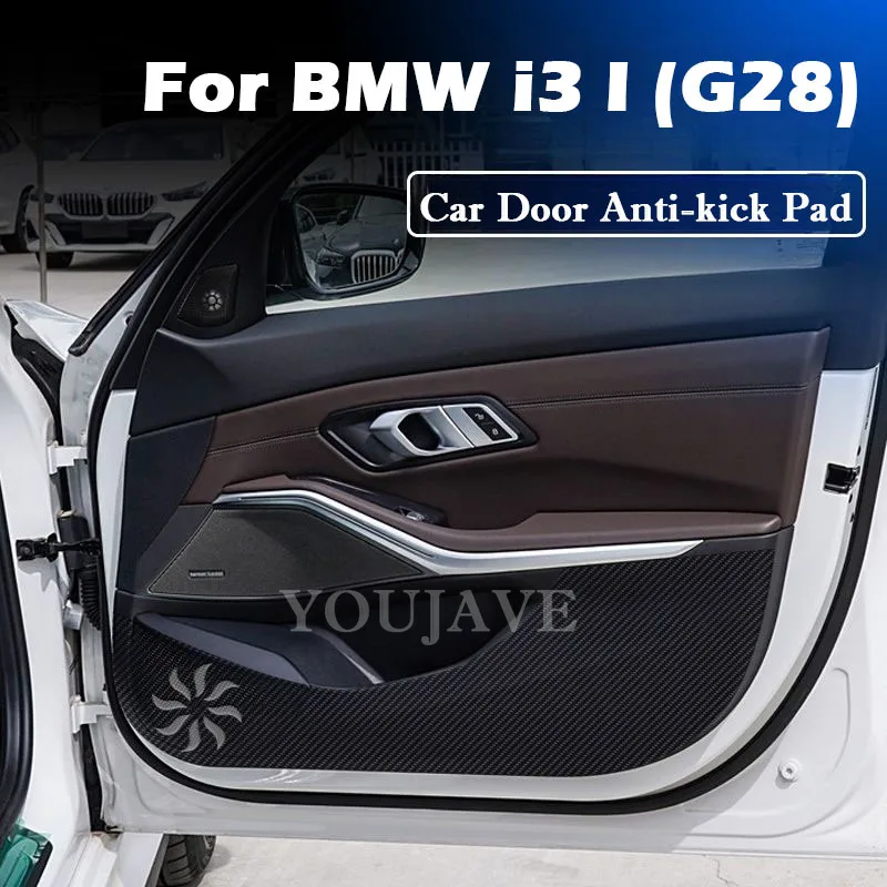 For BMW I3 I (G28) 2022-2025 Leather Carbon Fiber Sticker Door Anti Kick Cover Anti Stepping and Anti Dirt Pad Decor Accessories