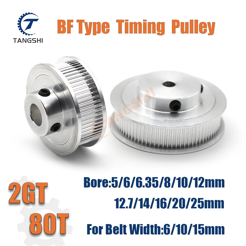 2GT 80 Tanden Timing Katrol Boring 5mm ~ 25mm Riem Breedte 6/10/15mm GT2 80T Spanwiel Synchrone Katrol 3D Printer GT2 80T