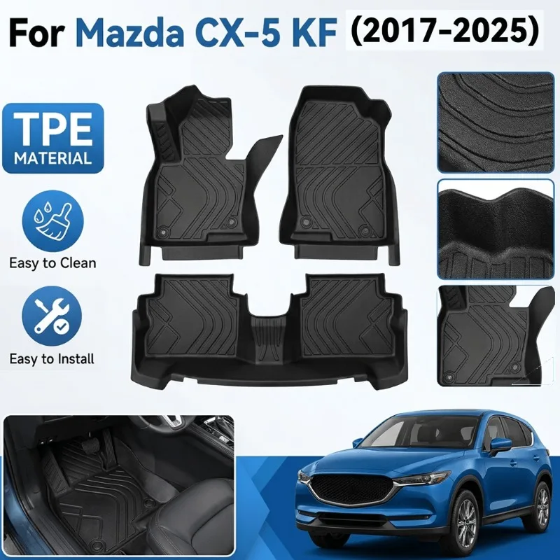 Floor Mat Cargo Liner For Mazda CX-5 KF 2017-2025 TPE Floor Liners Trunk