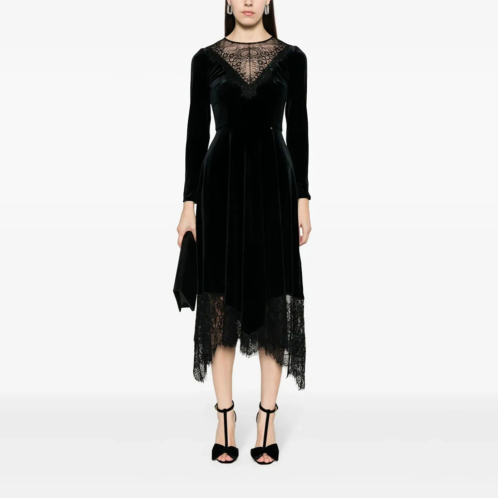 

Индивидуальный пошив женского вечернего платья-футляр длиной до щиколотки, для торжественных мероприятий, с круглым вырезом, в стиле саудовского платья, с длинными рукавами, для выпускного вечера