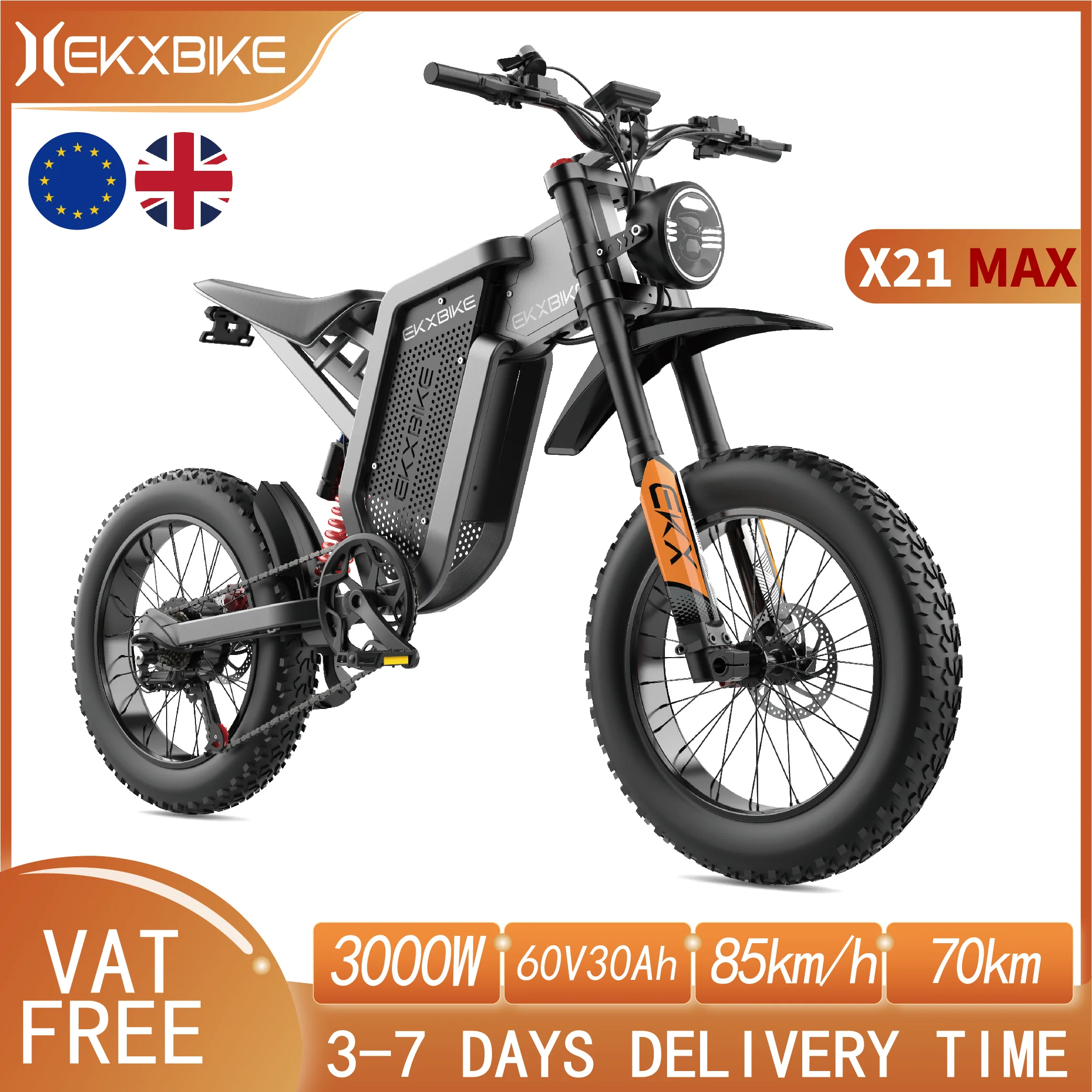 Ekxx21max – Przegląd i ocena roweru elektrycznego z silnikiem 3000W i baterią 60V30Ah