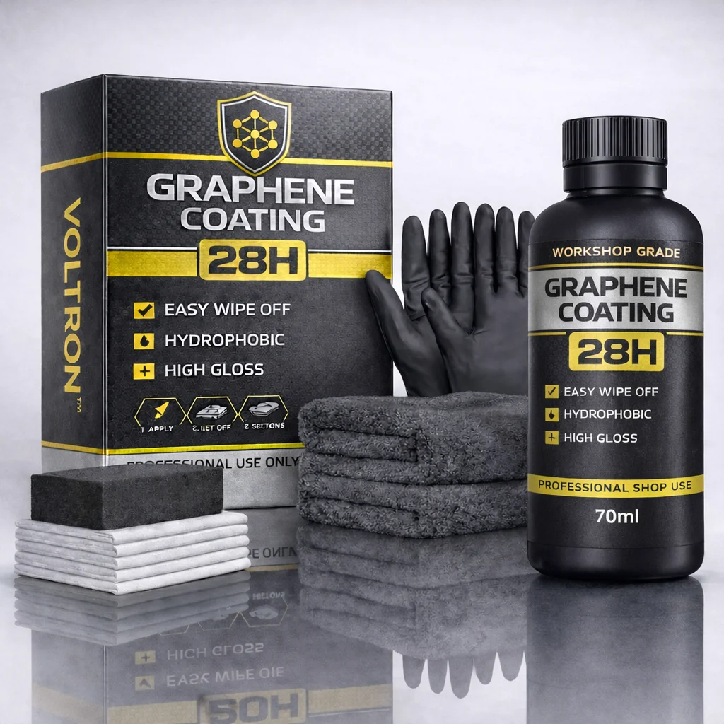 

Graphene ceramic Coating 28H – Hydrophobic, High Gloss & Easy Wipe Off for All Surfaces (70ml)