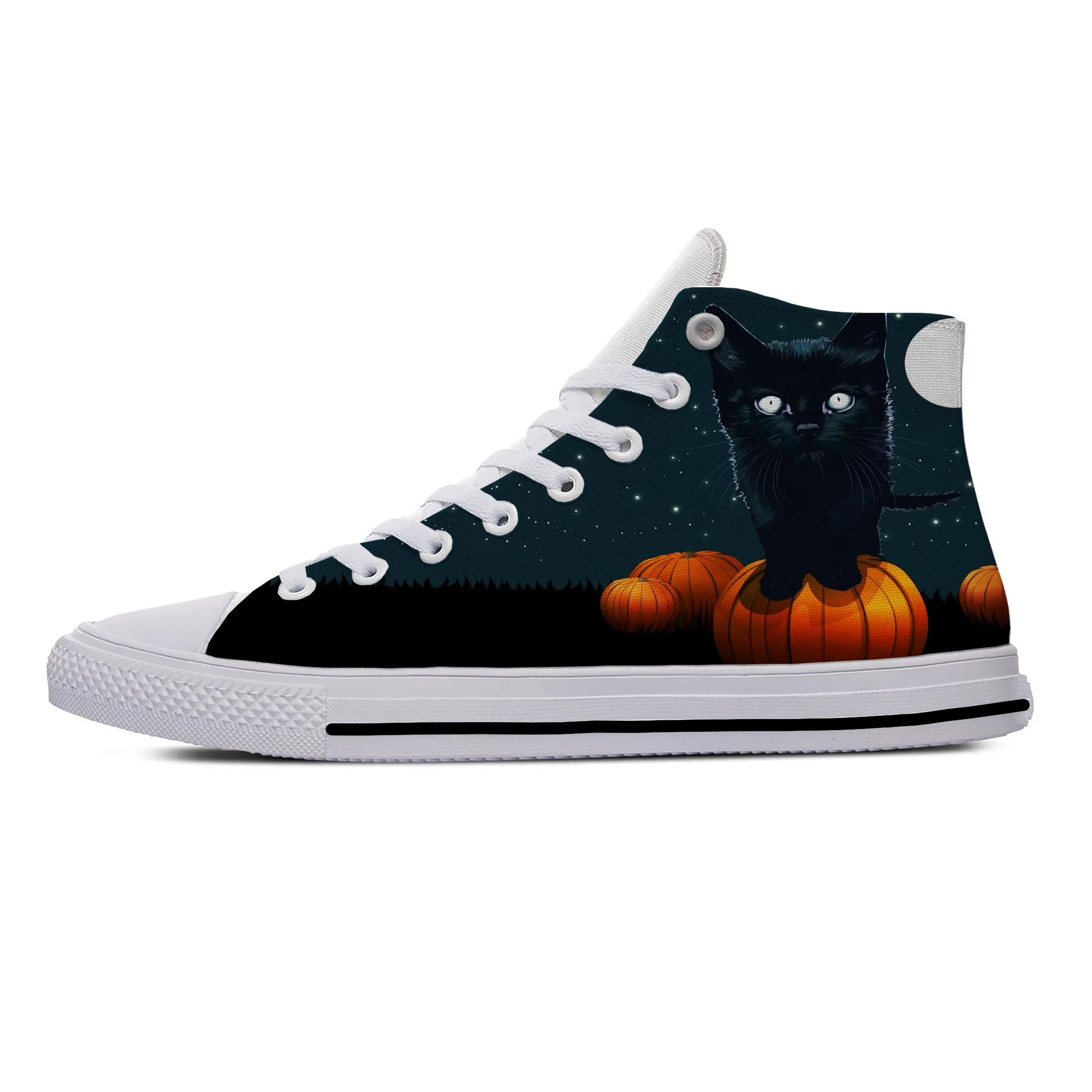 Anime kot kreskówkowy Halloween dynia moda słodkie gorące buty na co dzień oddychające buty sportowe męskie/damskie wysoki Top lekki buty deskorolkowe