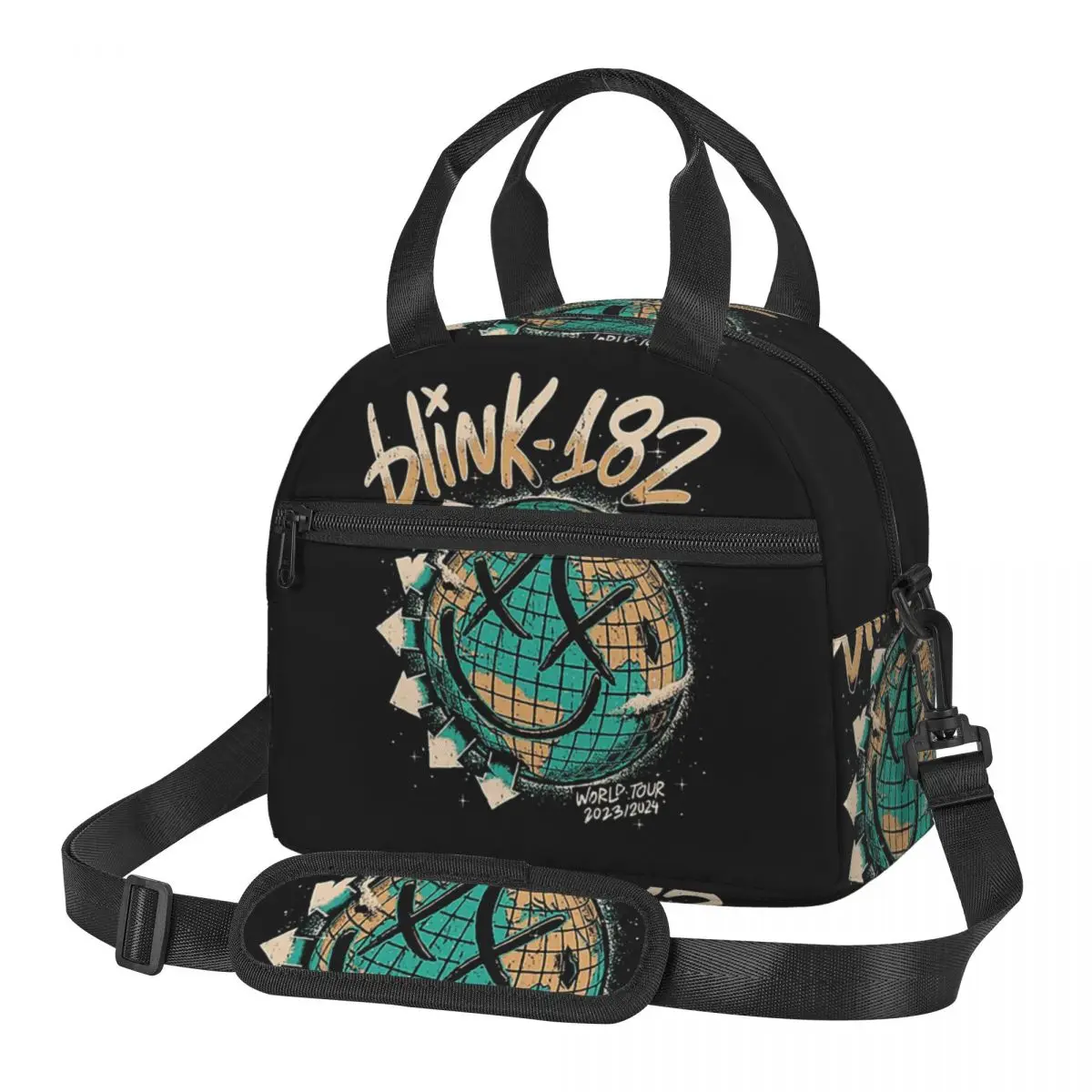 Blink 182 Punk Smile Lunch Bags Insulated Bento Box Resuable Lunch Tote Picnic Bags Thermal Bag for Woman Work