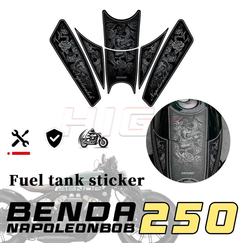 

BENDA NAPOLEONBOB 250, наклейка на топливный бак, противоскользящая наклейка, наклейка из рыбьей кости, защитная наклейка, противоизносная, NAPOLEONBOB 250