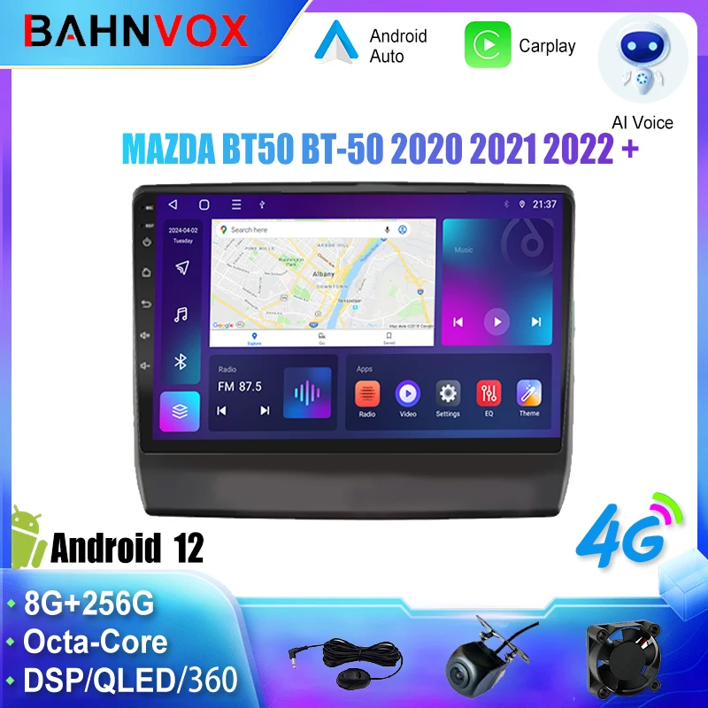 

9" QLED Android 12.0 Car Radio for MAZDA BT50 BT-50 2020 2022 Stereo Multimedia Player GPS Navigation Carplay Screen Tuning