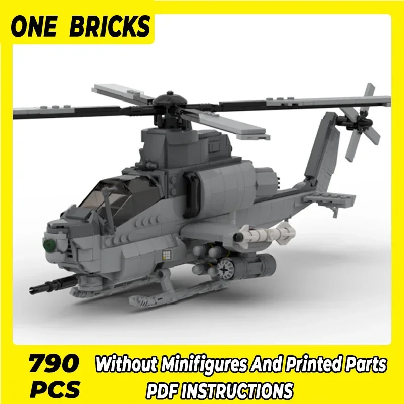 Moc Building Blocks Military AH-1Z Viper Attack Helicopter Technical Bricks DIY Assembly Construction Toys For Kids Holiday Gift