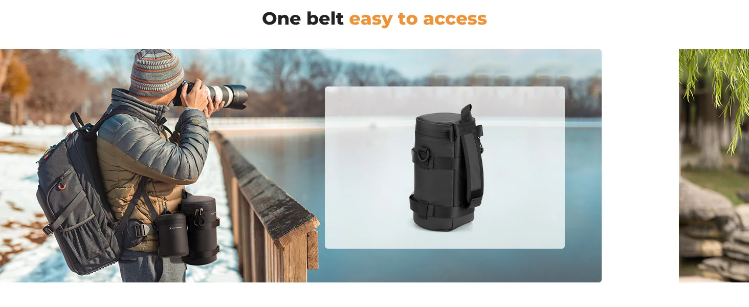 K&F Concept Kamera-Objektivtasche, Objektivtasche, wasserdichter Reißverschluss, stoßfester Rundum-Kameraobjektivtasche für DSLR-Objektive – Detail 5