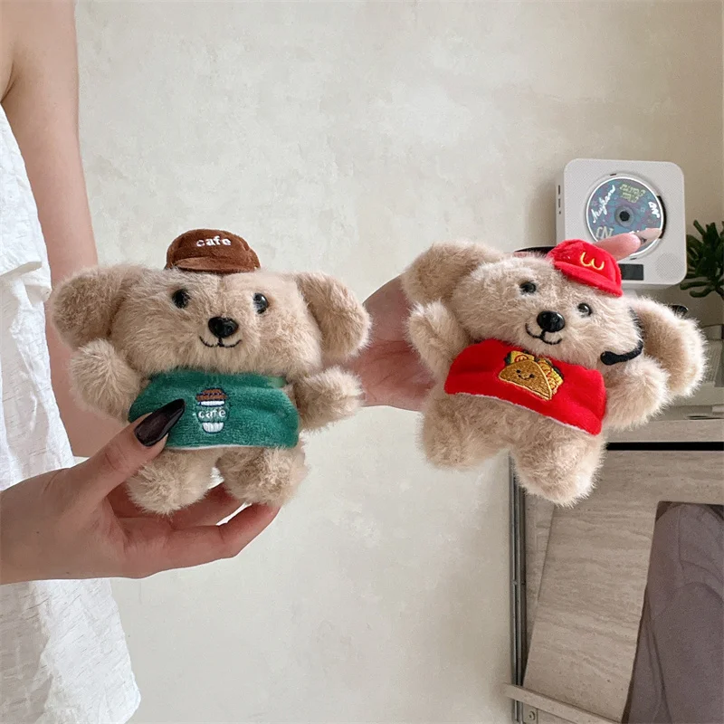 

Cute Fur Fluffy Bear Earphone Case For Apple Airpods Pro 2 3 4 Headphone Cover Silicone Plush Cartoon Airpod 4 Gen Headset Cases