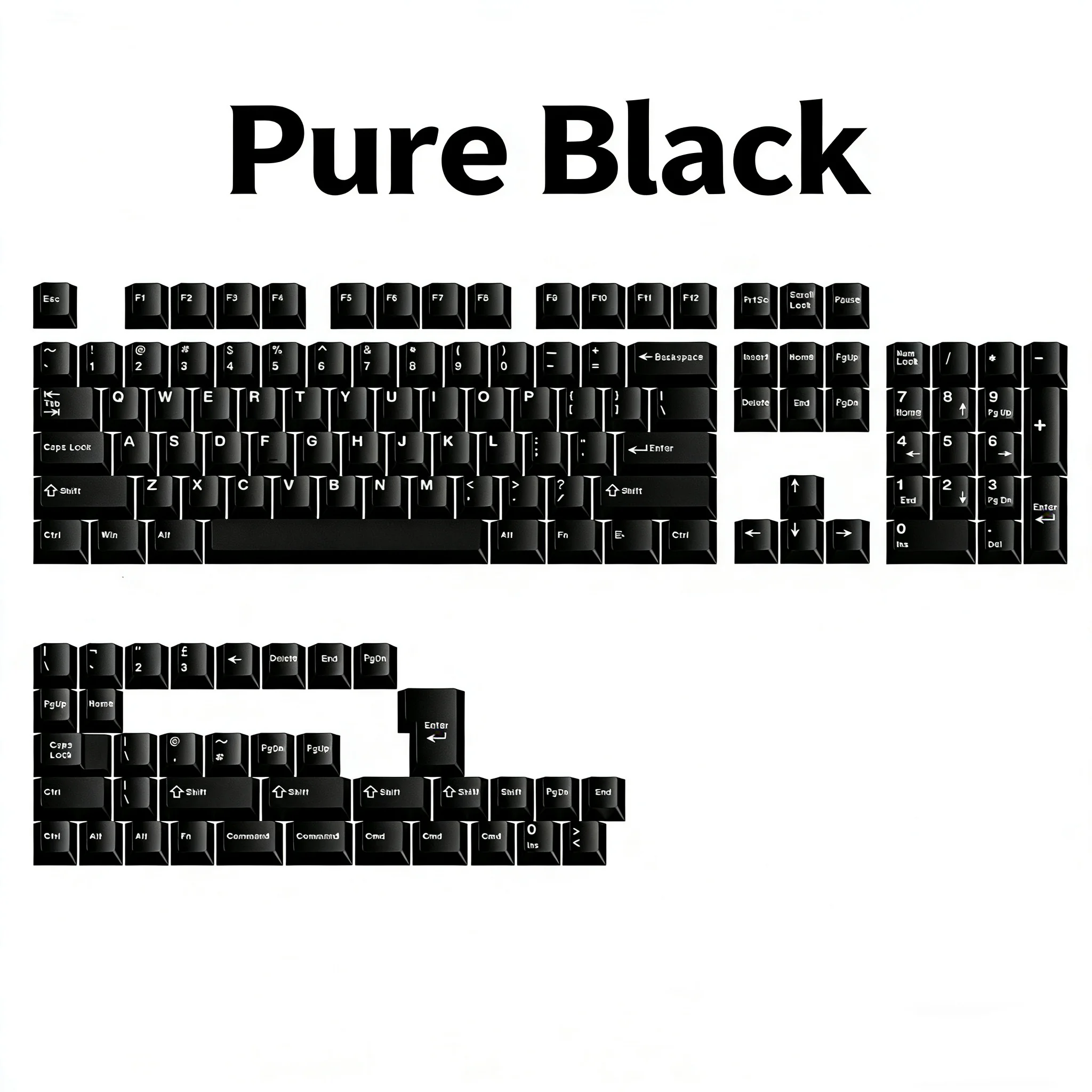 

140 Keys GMK Simple pure black Keycaps Profile Double Shot ABS Keyboard Keycaps for Cherry MX Switches Mechanical Gamer Keyboard