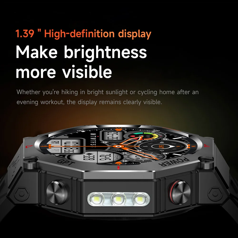 Nowy Smartwatch 2025 z GPS Ultra dla Androida i iOS, wodoodporny 10ATM, z wbudowanym dwuzakresowym GNSS, kompasem, wojskowy, sportowy, męski, do pływania, bransoletka.