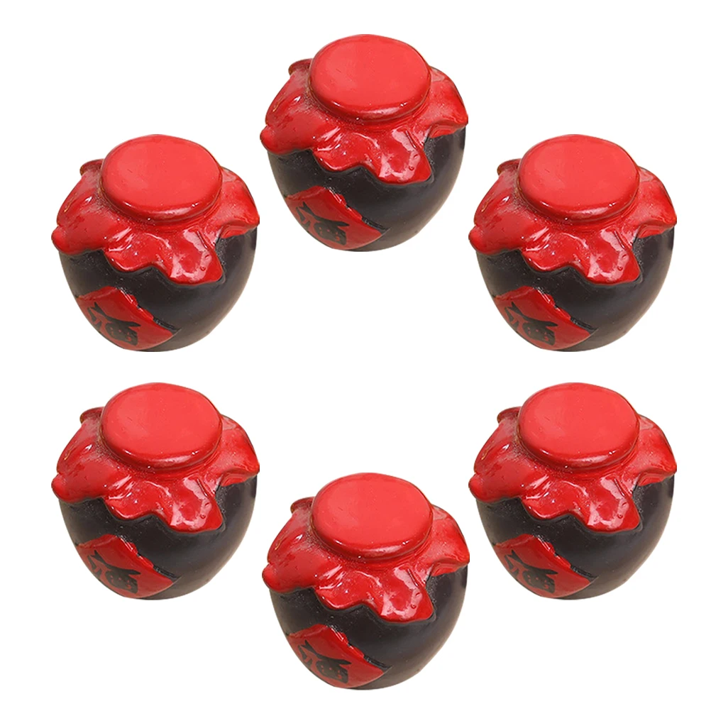 

6 шт. мини-банка для вина, миниатюрные банки для ликера, миниатюрные кухонные украшения, мини-домик, крошечные аксессуары, нежный декор