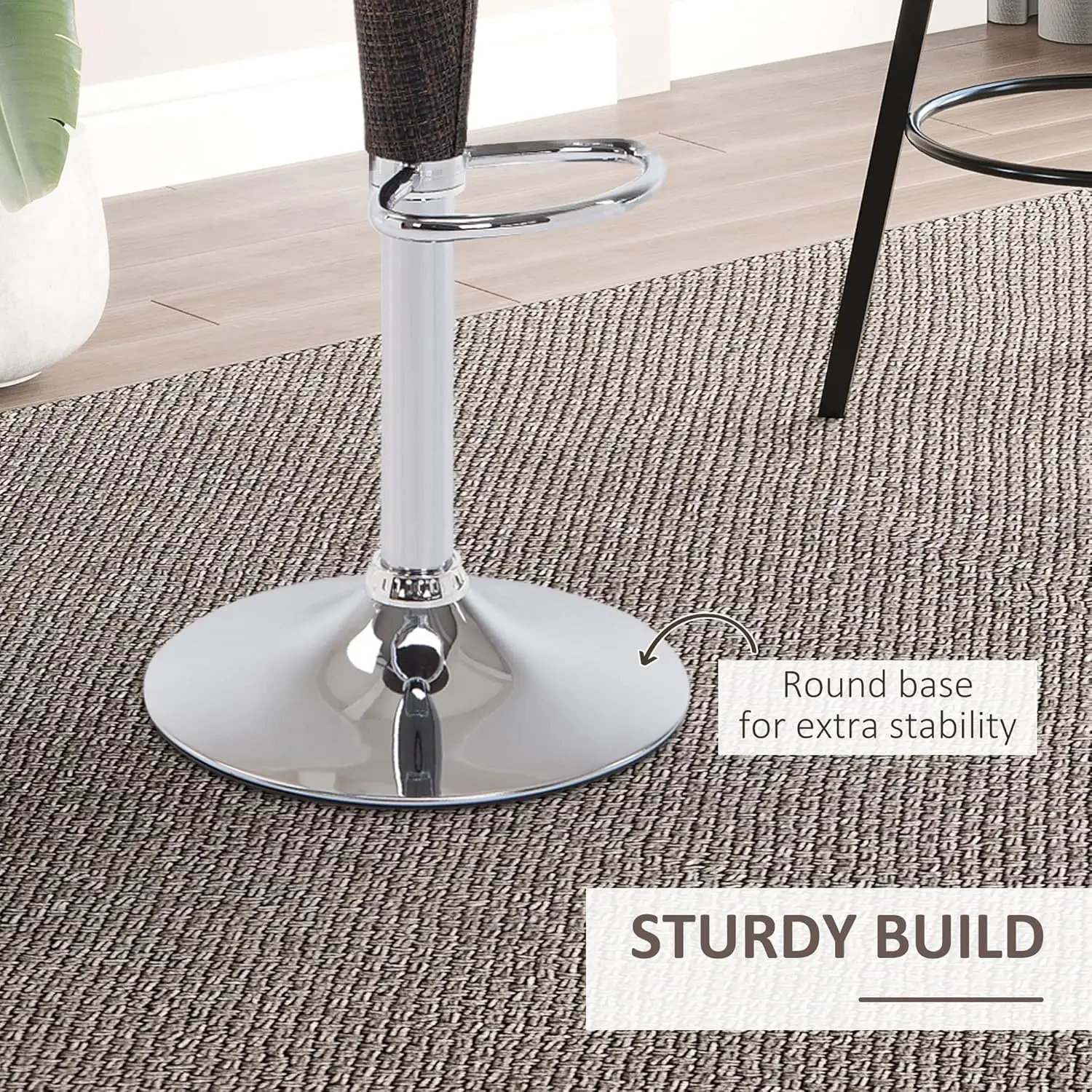 Adjustable Bar Stools Set Of 2, Rattan Bar Height Barstools With Swivel For Pub Counter Kitchen