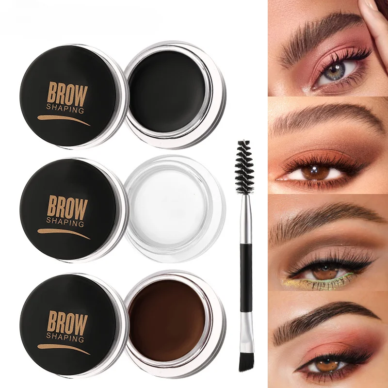 Eyeliner 2 en 1 avec brosse, crème gel pour les yeux, imperméable, longue durée 256, noir, marron, facile à porter, maquillage coréen, cosmétique