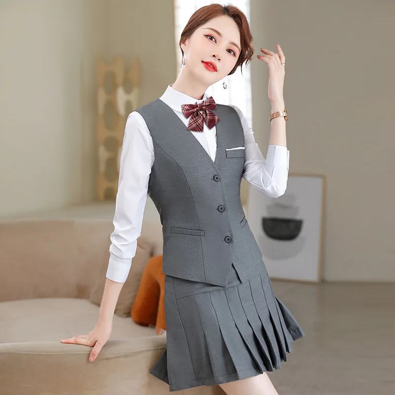 

Formal OL Styles Women Business Suits Pantsuits with Pants and Vest Waistcoat Office Ladies Professional Career Interview Blazer