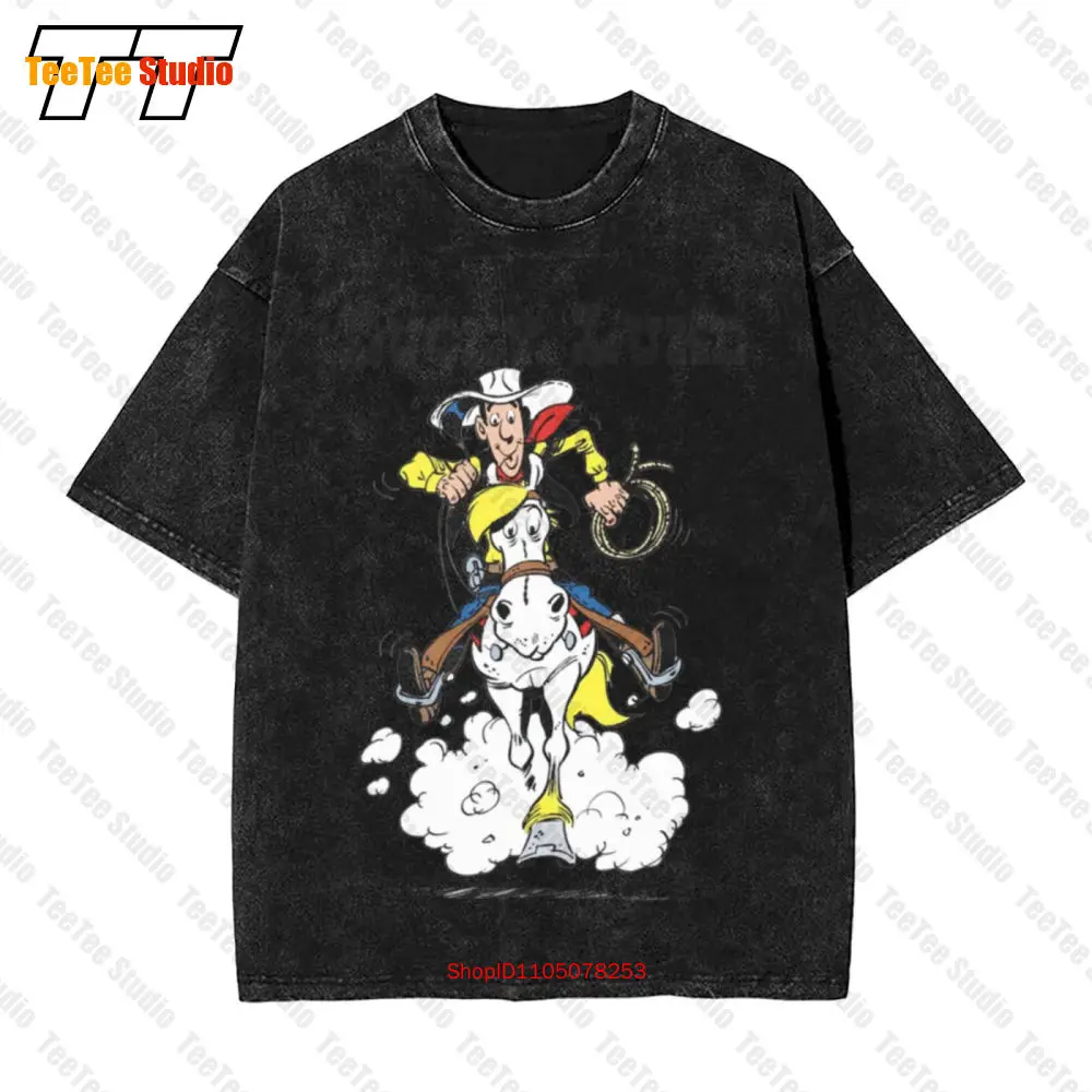 Lucky Luke Dalton Jolly Jumper Daisy Town Fumetto Cult 2 Camiseta vintage grande 05RW