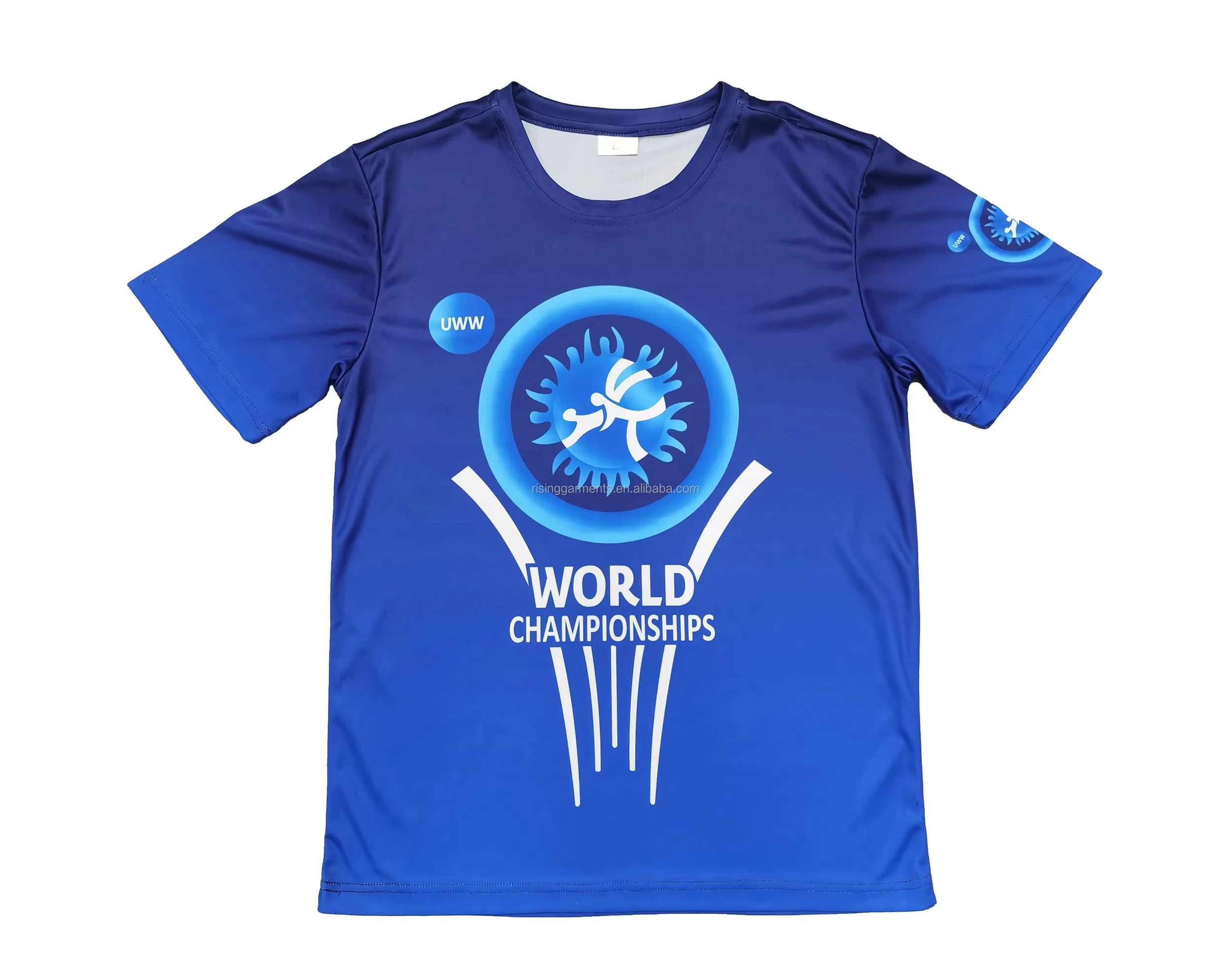 Kinder-T-Shirt für den Wrestling-Trainingsplatz der Iranischen Nationalmannschaft, Marineblaues Kurzarm-Oberteil, Ideal für Sportübungen & Fitnessbekleidung Moto – Detail 5