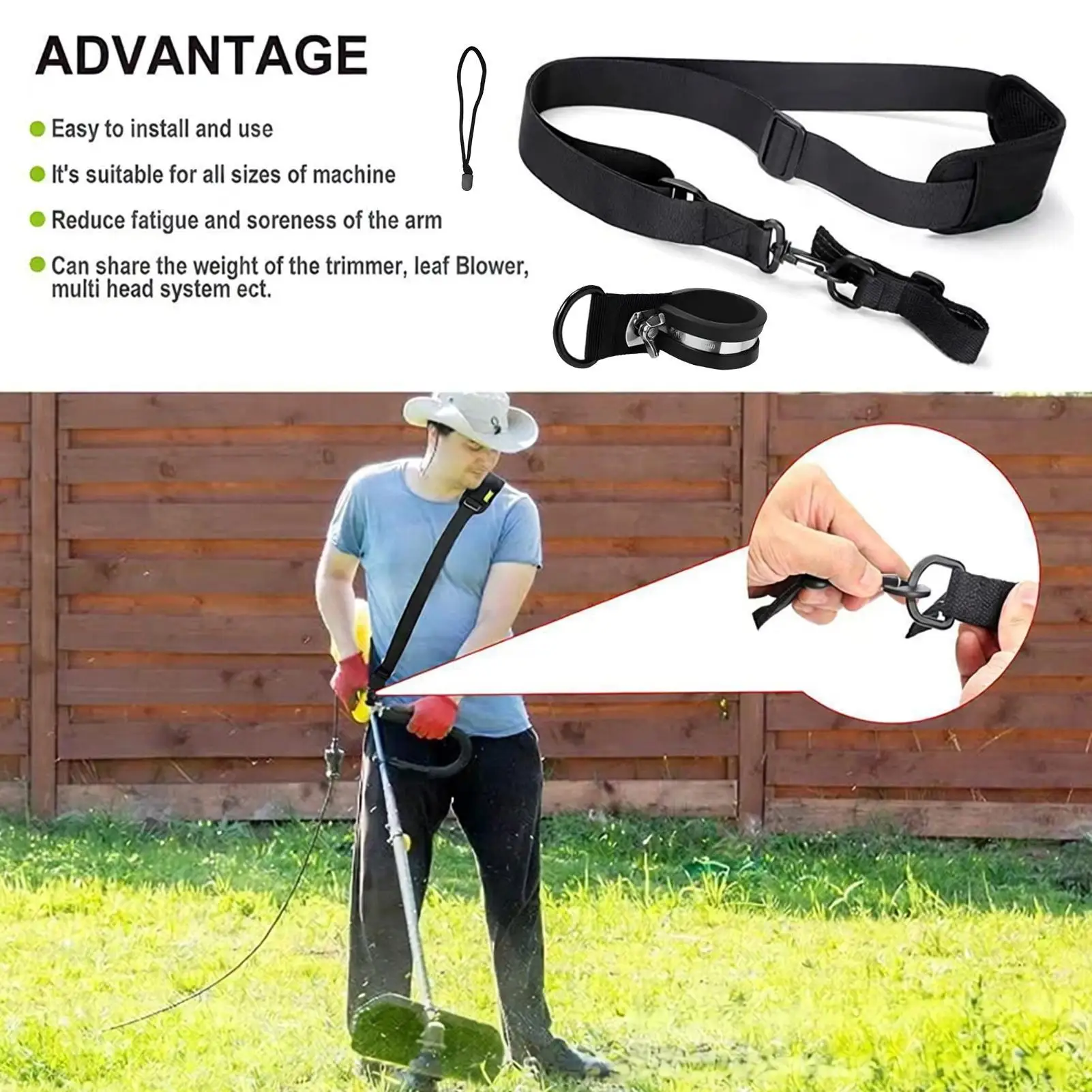 Trimmer Shoulder Strap Grass Mower Harness Replacement Grass Trimmer Shoulder Strap For Lawn Outdoor Garden Backyard Patio Deck
