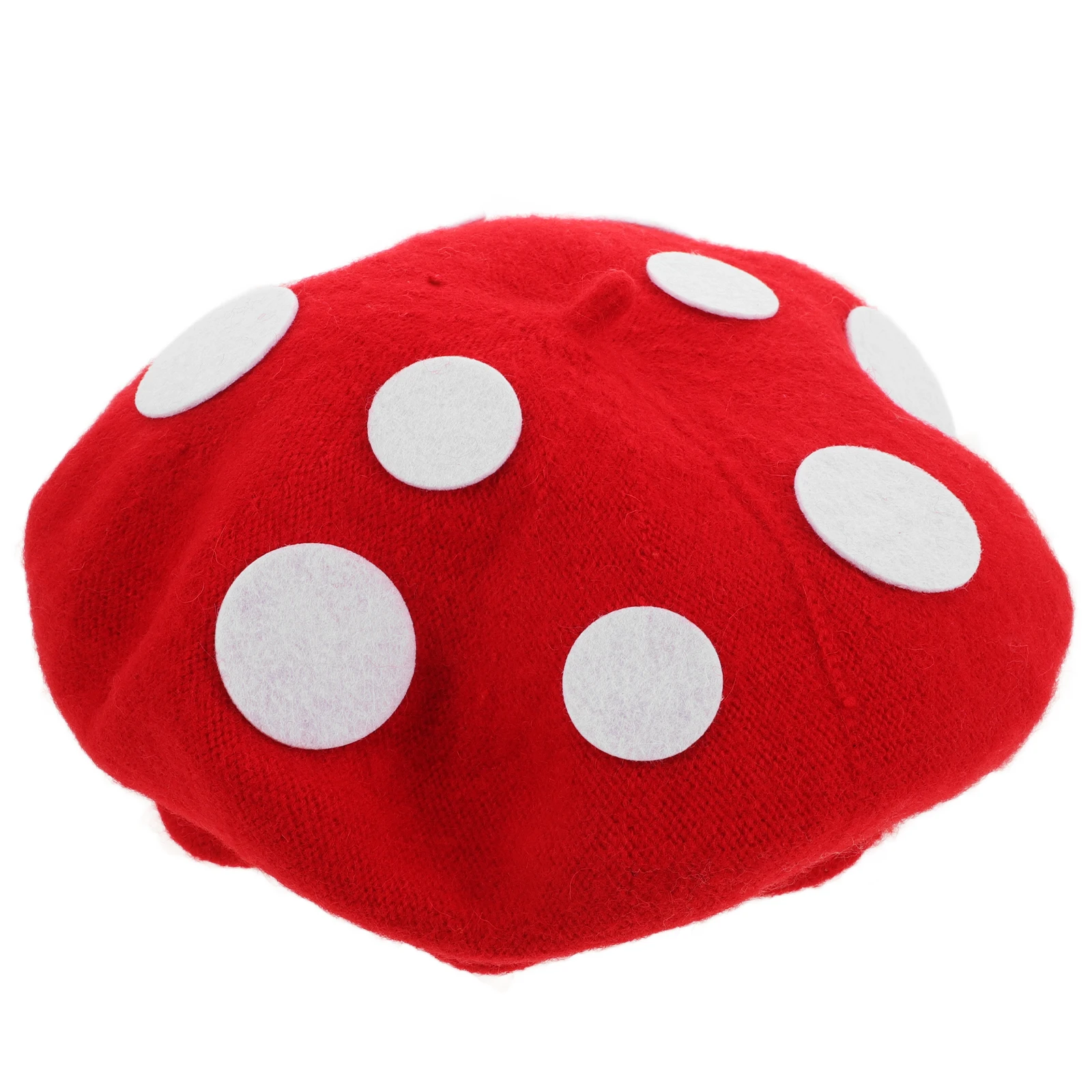 

Mushroom Beret Hat Durable Wool Felt Vintage Artist Cap Adjustable Fit Halloween Birthday Party Mushrooms Beanie Hat