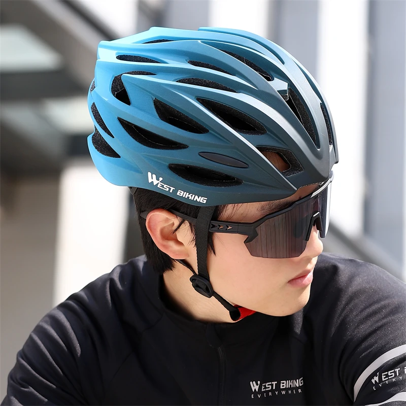 WEST BIKING-casco de ciclismo ultraligero para hombre y mujer, moldeado integrado, casco de carreras profesional, gorra de seguridad para bicicleta