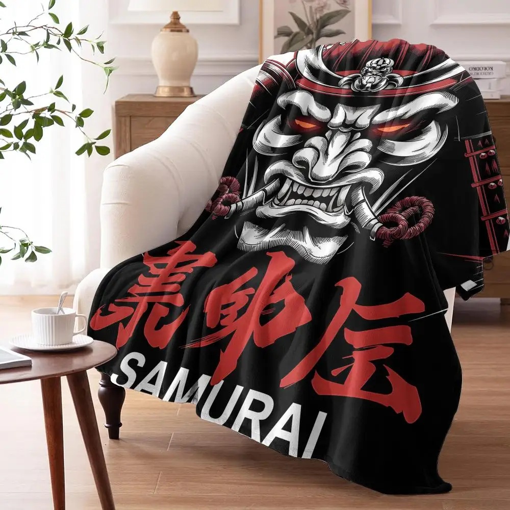 Samurai Throw Soft Flannel Throw Summer AC Blanket Lightweight Cool Nap Blanket for Sofa Bed Couch Travel