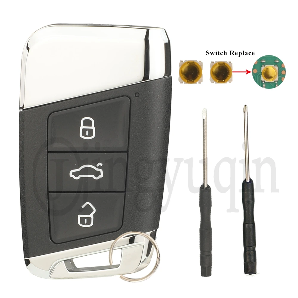 

jingyuqin Remote Car Key Shell Case 3 Buttons For VW Volkswagen Passat B8 New Magotan B5 Skoda A7 Variant Auto Insert
