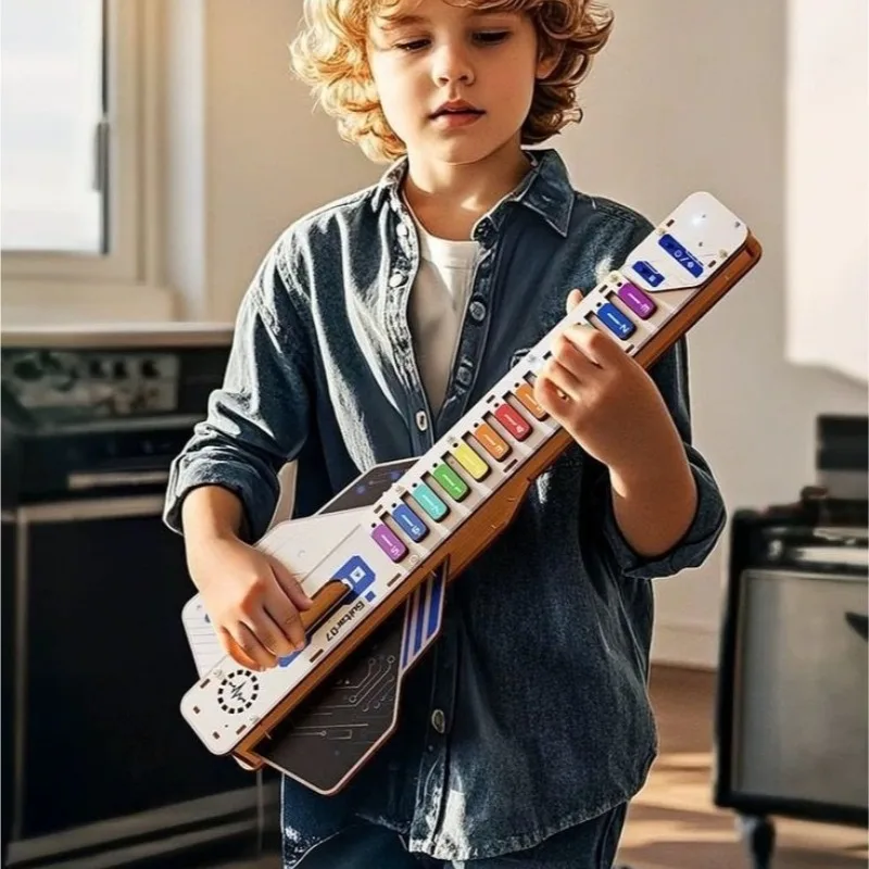 DIY ストリングレスエレキギターキット子供科学技術教育玩具ギター子供自己組み立て音楽玩具材料キット