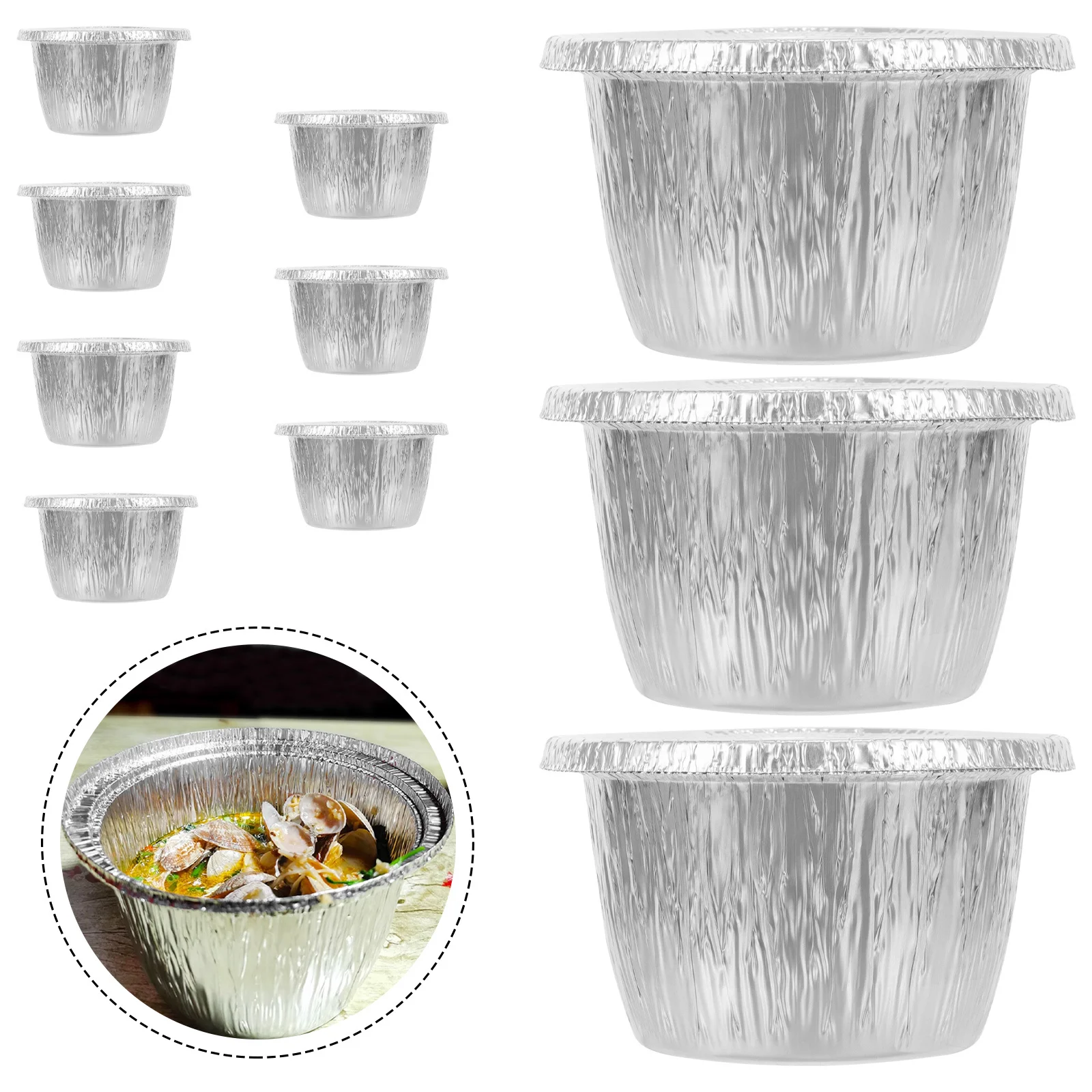 

10Sets Aluminum Foil Food Containers Disposable Multi-Use Bbq Grill Pans Baking Roasting Camping Picnic Foil Pots