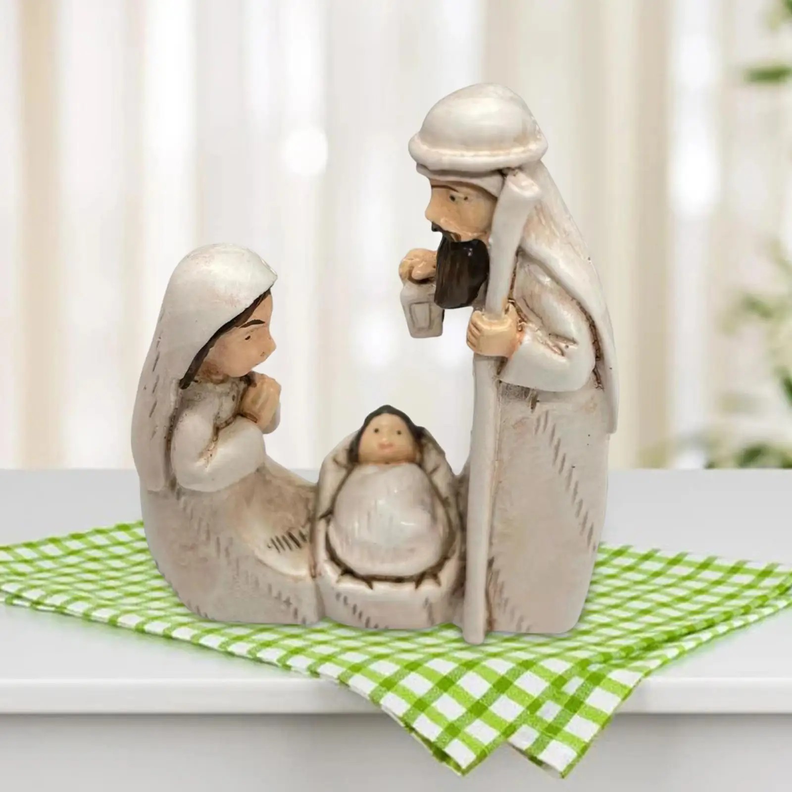 Krippe Figur religiöse Sammlung Geschenk Tischplatte Skulptur Jesus Geburt Dekoration für Party Urlaub Büro drinnen