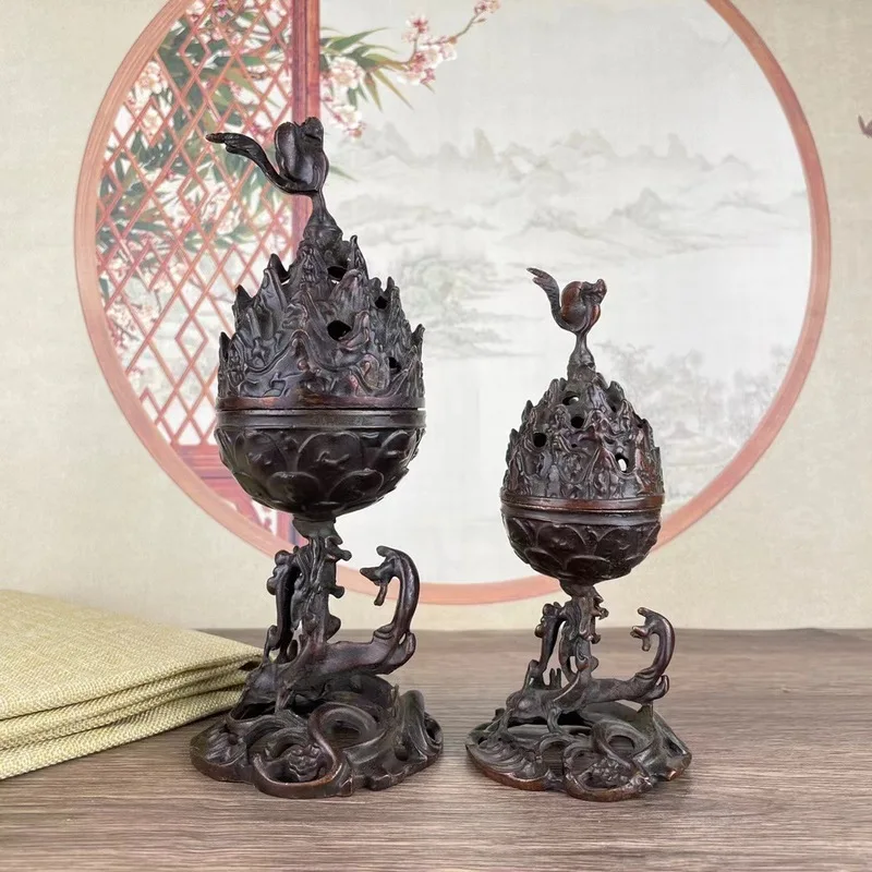Boshan  copper  home indoor aromatherapy  Zen incense burner sandalwood in