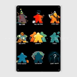 Meeple Metal Sign Club Party Cave Pub Funny Plates Tin Sign Poster