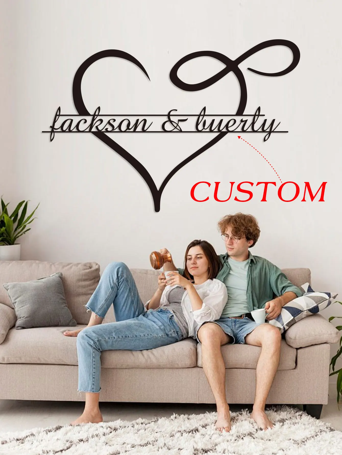 ป้ายโลหะรูปหัวใจแบบกำหนดเอง ใช้ซ้ำได้ ติดตั้งง่าย สำหรับตกแต่งบ้าน ประตู ห้องนั่งเล่น หรือทางเดิน