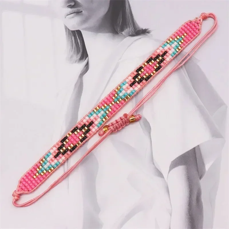 Rice bead bracelet Arrow Triangle Originality Fashion Hand knitting Bohemia Adjustable Geometry Female Beaded bracelet set