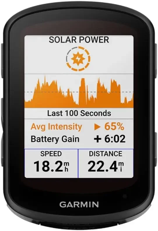 Solar-Charging GPS Cycling Computer with Touchscreen and Buttons, Targeted Adaptive Coaching, Advanced Na