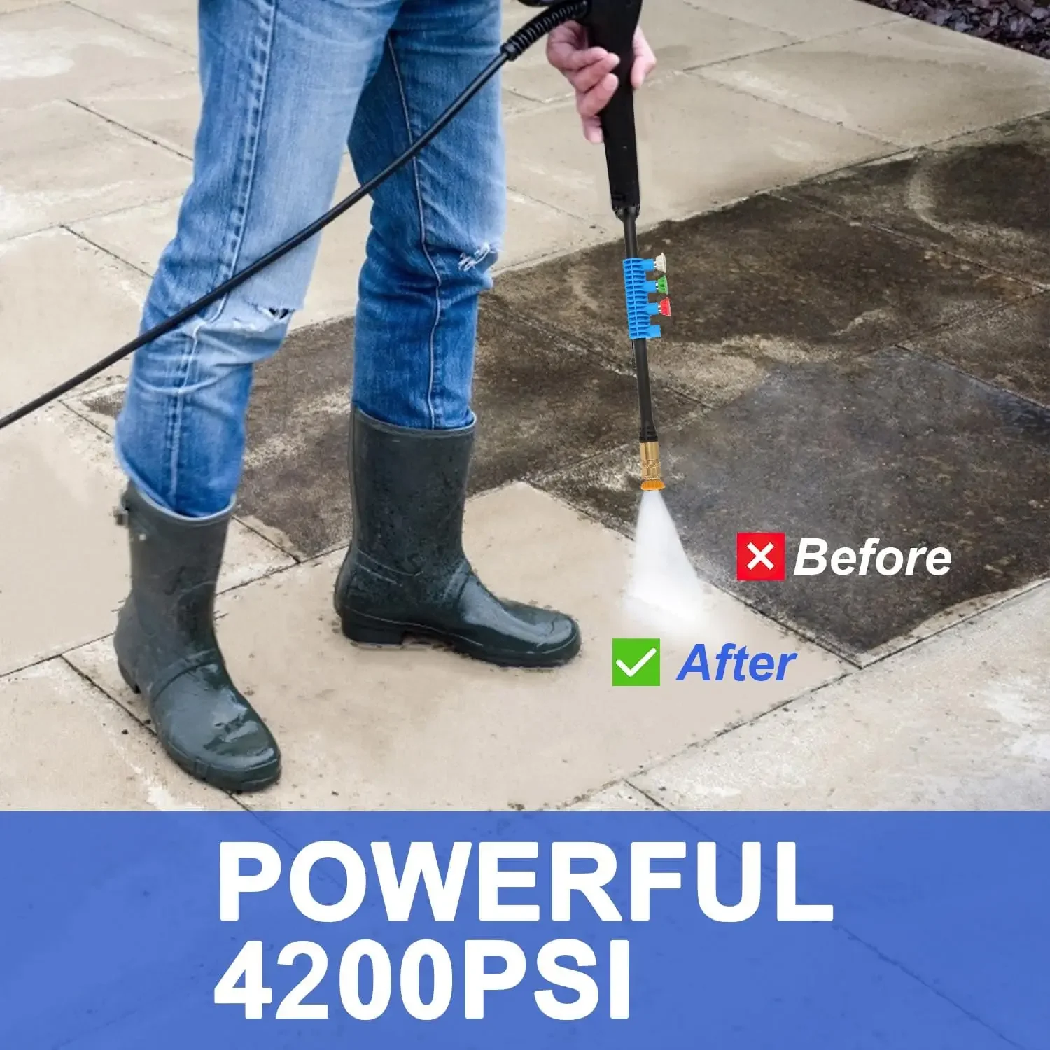 

4200 PSI Electric Pressure Washer 2024 Newest 4.0 GPM High Power Washer with with 33ft Pressure Hose