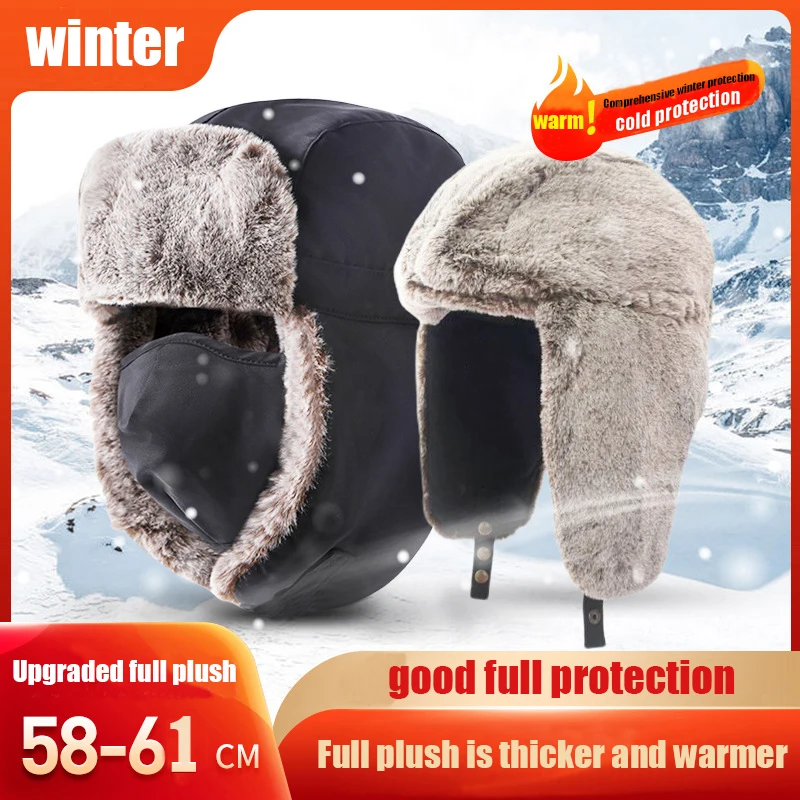 2023 winter luxury trend new Lei Feng hat men and women plush thickening warm ear protection outdoor work hiking riding ski hat