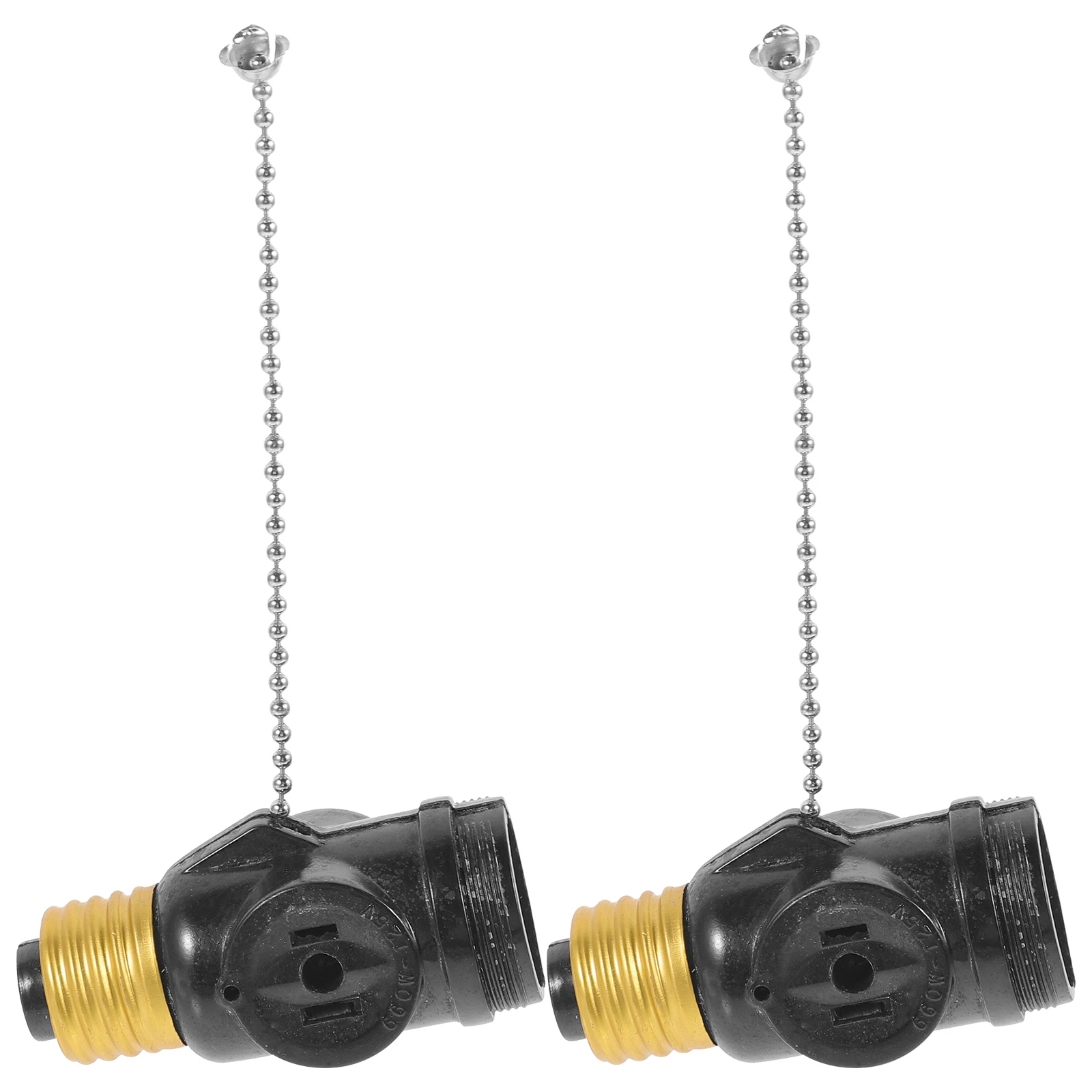 2pcs E26 Lamp Base Sockets Dual Bulb Holder Pull Chain Switch Two Outlet Bases Adapter Screw Socket Night Light Lampholder