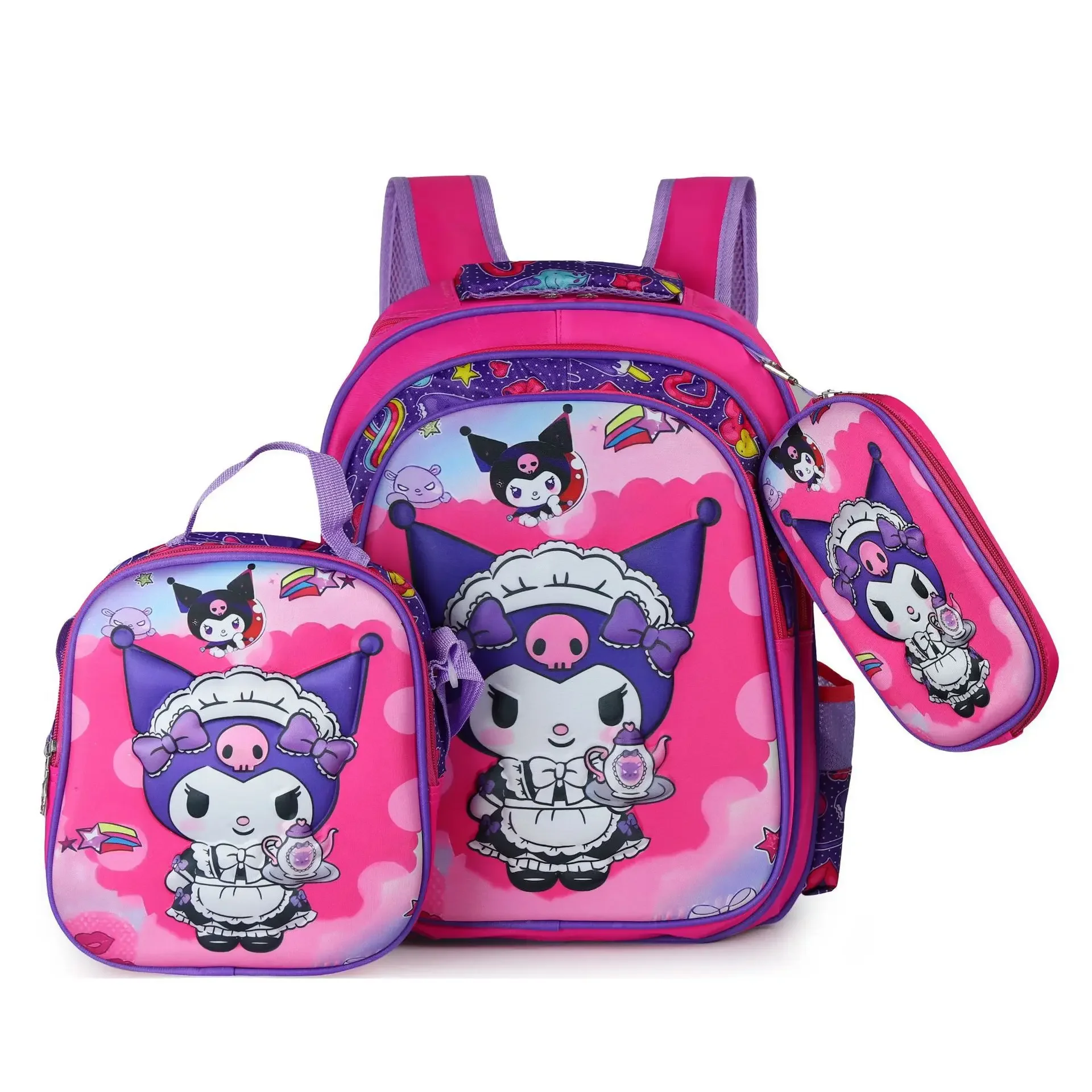 

Sanrio hello kitty cartoon kindergarten schoolbag hard shell backpack kids shoulder bag kuromi lunch box bag boys girls pen case