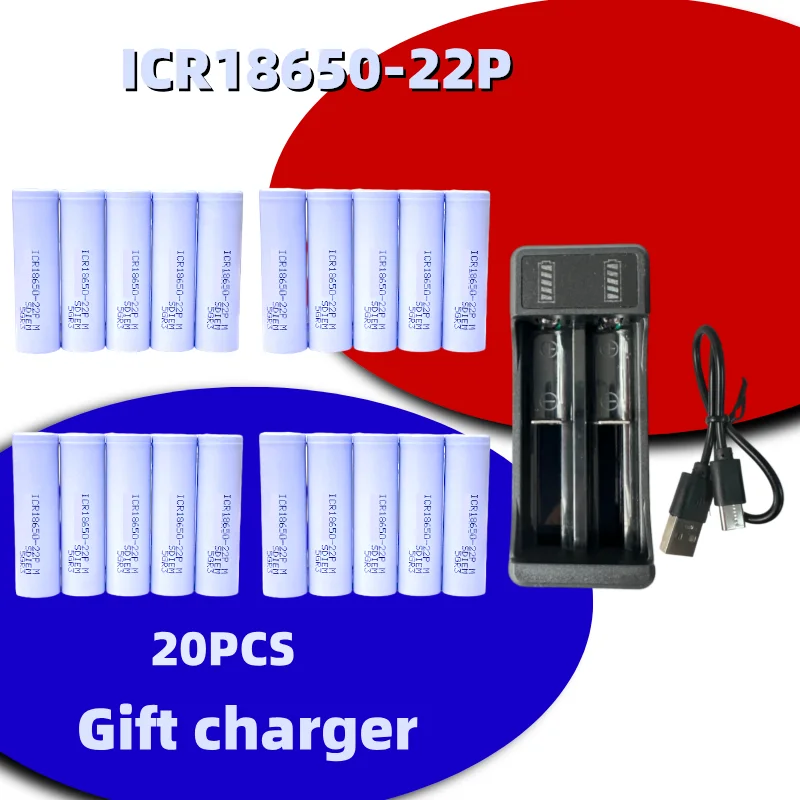 Free shipping with a charger included 22P LI-ION 3.7V3000MAH+charger rechargeable battery for screwdriver to 35E 18650 battery