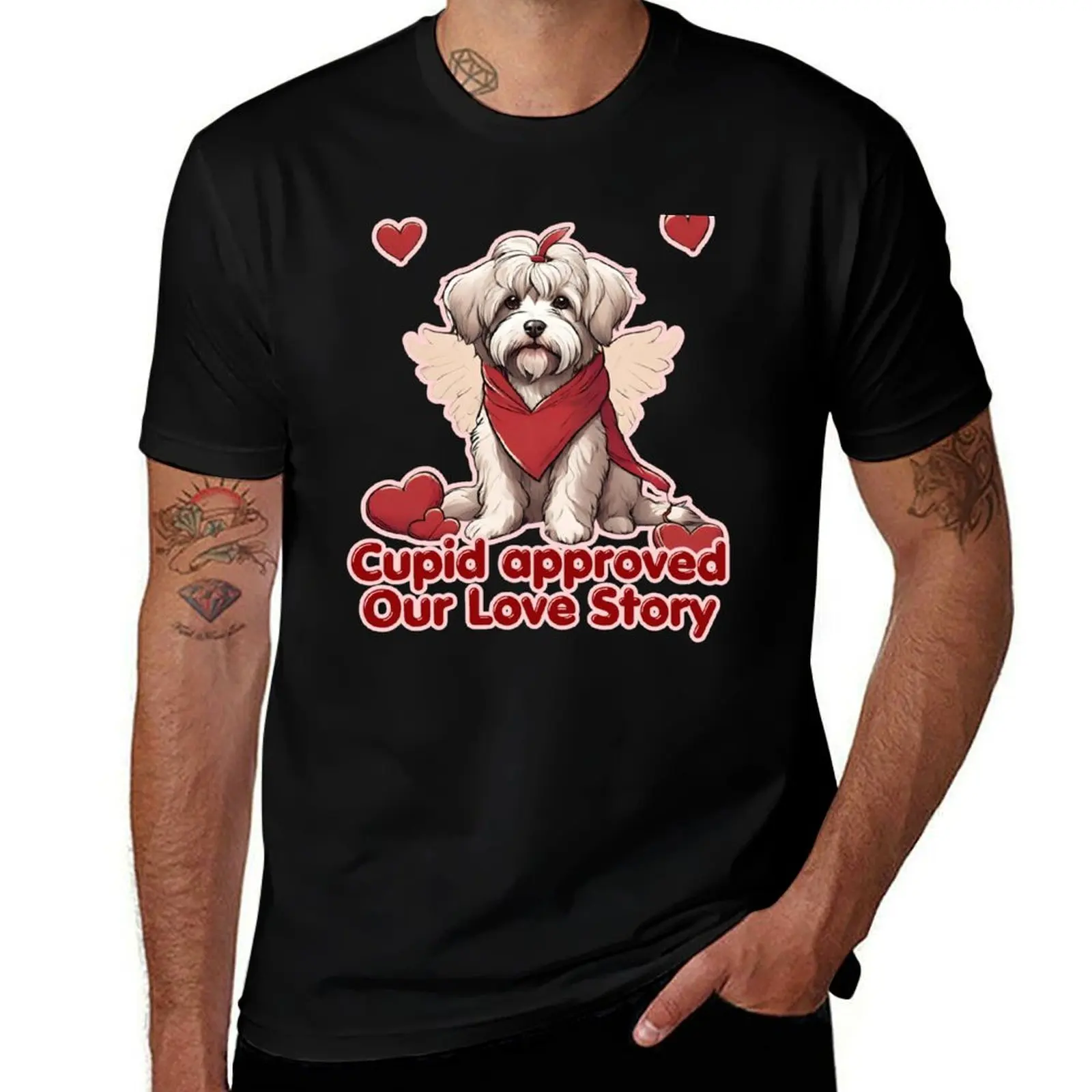

Valentine Cupid Havanese Dog - Cupid approved our love story. Happy Valentines Day T-Shirt vintage anime shirt t shirts men
